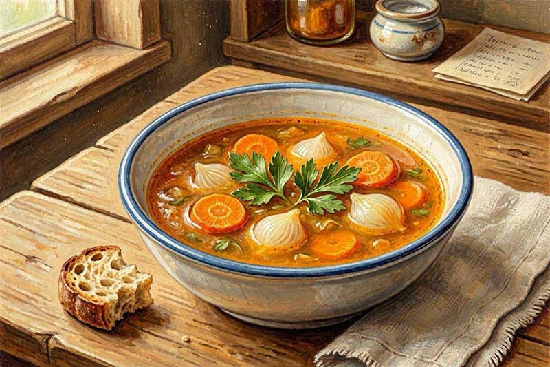 gambar ilustrasi makanan berkuah sedikit