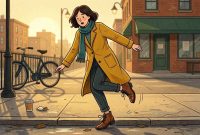gambar ilustrasi orang kakinya tersandung